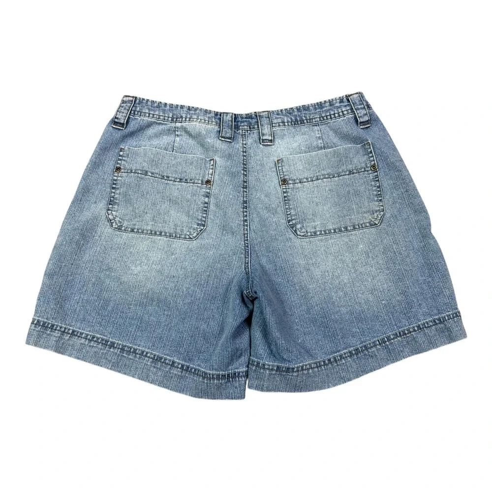 Vintage 2000s Faded Glory Baggy Cotton Blend Denim Shorts Women's 10